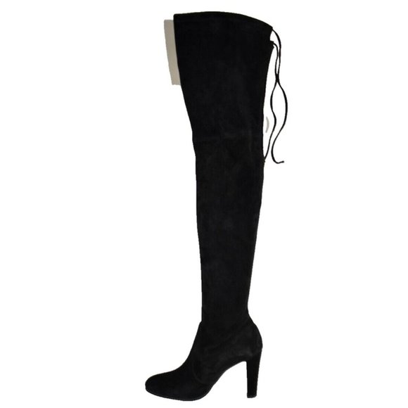 Stuart Weitzman Highland OTK Stretch Suede Boot Black Size 8.5 M MSRP $950 DD380 - Picture 5 of 11